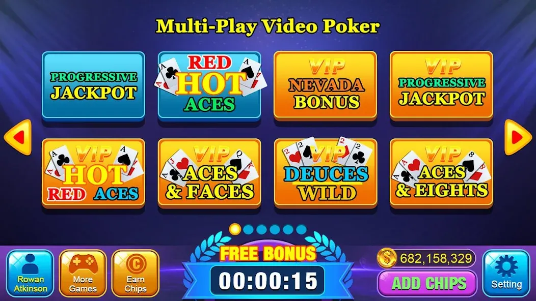 Video Poker Games - Multi Hand (Видео покер игры) [МОД: Все открыто, Дополнительные деньги и Меню MOD] Screenshot 3