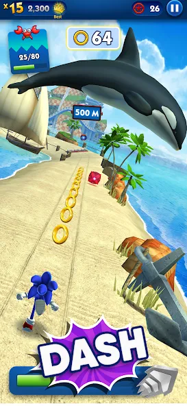 Sonic Dash - Endless Running (Соник Дэш) [МОД: Деньги, Монеты и Меню MOD] Screenshot 2