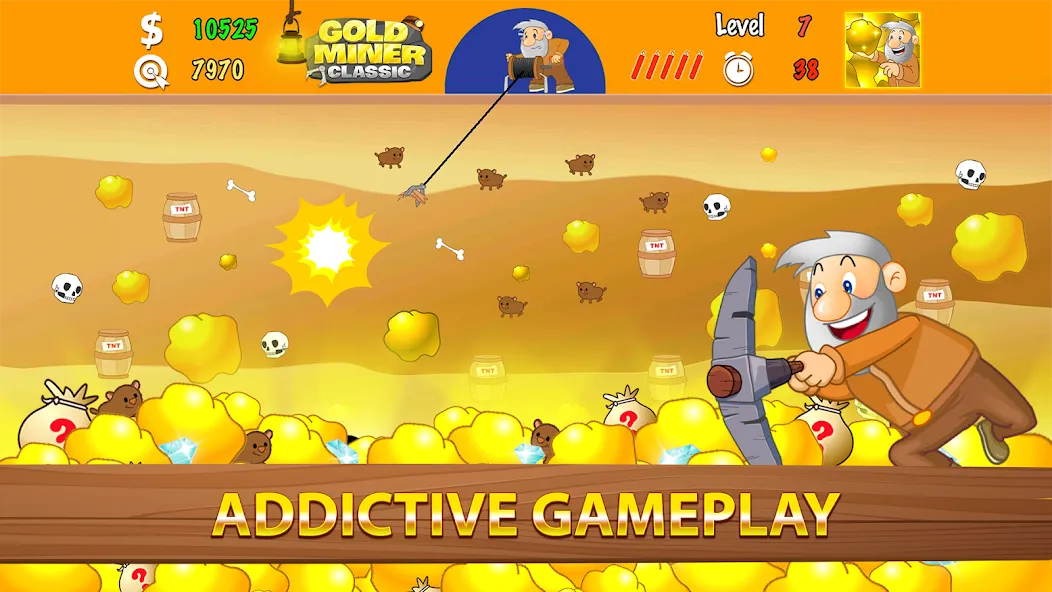 Gold Miner Classic: Gold Rush (Голд Майнер Классик) [МОД: Деньги, Монеты и Меню MOD] Screenshot 2
