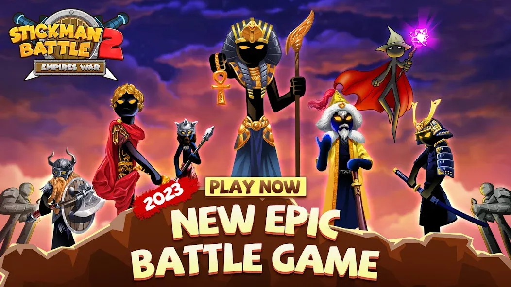 Stickman Battle 2: Empires War (Стикмен Битва 2) [МОД: Бесконечные деньги, Монеты и Мега MOD] Screenshot 1