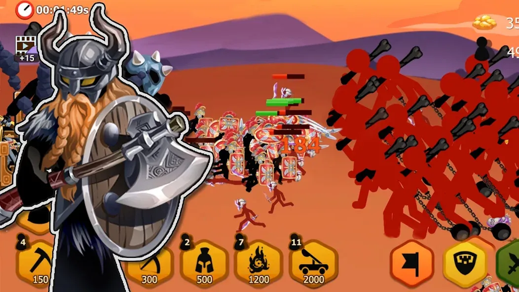 Stickman Battle 2: Empires War (Стикмен Битва 2) [МОД: Бесконечные деньги, Монеты и Мега MOD] Screenshot 2