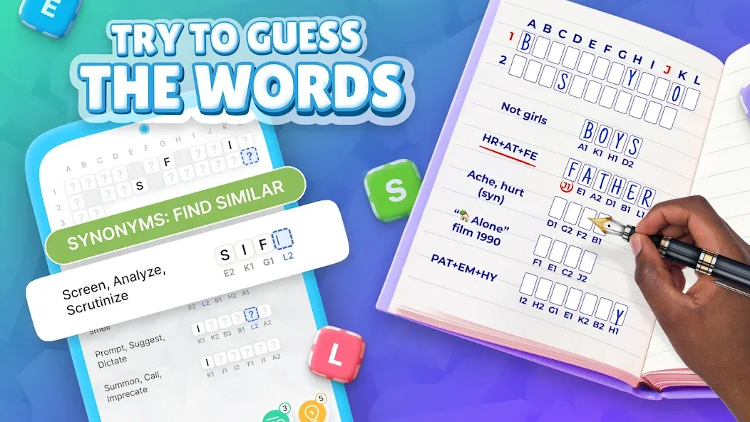Acrostics－Cross Word Puzzles [МОД: Все открыто, Дополнительные деньги и Меню MOD] Screenshot 1