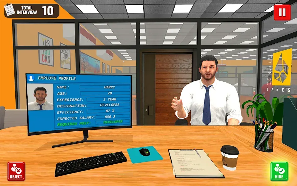 Virtual HR Manager Job Games [МОД: Все открыто, Дополнительные деньги и Меню MOD] Screenshot 2