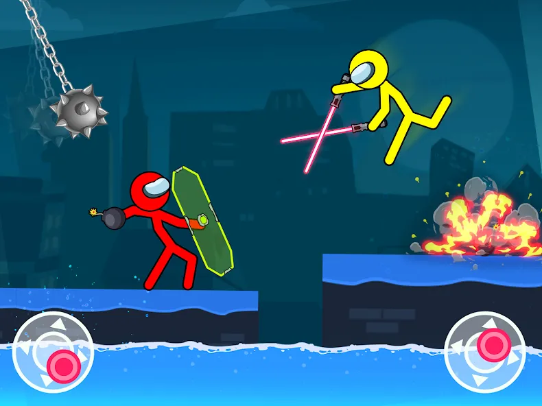 Stick-man Fighting Games [МОД: Меню, Бесконечные монеты и Открытые уровни] Screenshot 1