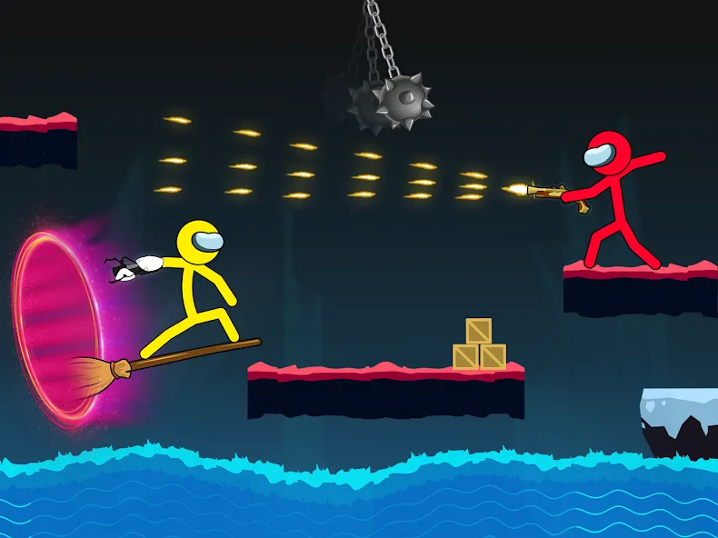 Stick-man Fighting Games [МОД: Меню, Бесконечные монеты и Открытые уровни] Screenshot 2