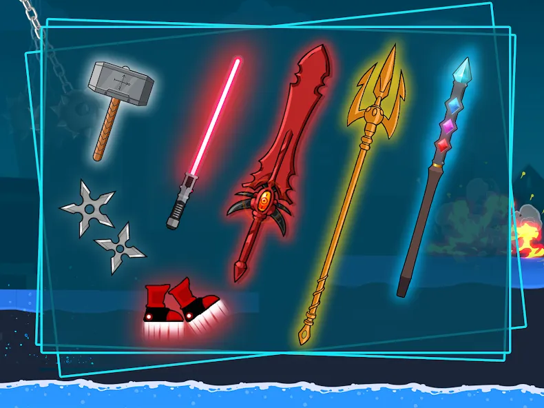 Stick-man Fighting Games [МОД: Меню, Бесконечные монеты и Открытые уровни] Screenshot 3