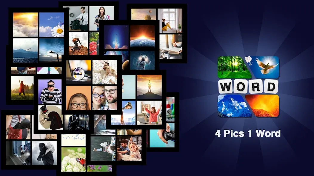 Puzzle: 4 pics 1 word offline [МОД: Деньги, Монеты и Меню MOD] Screenshot 2