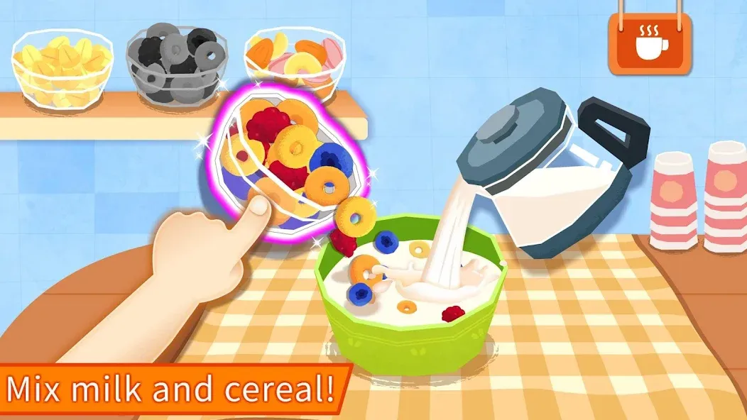Baby Panda's Breakfast Cooking [МОД: Меню, Бесконечные монеты и Открытые уровни] Screenshot 2