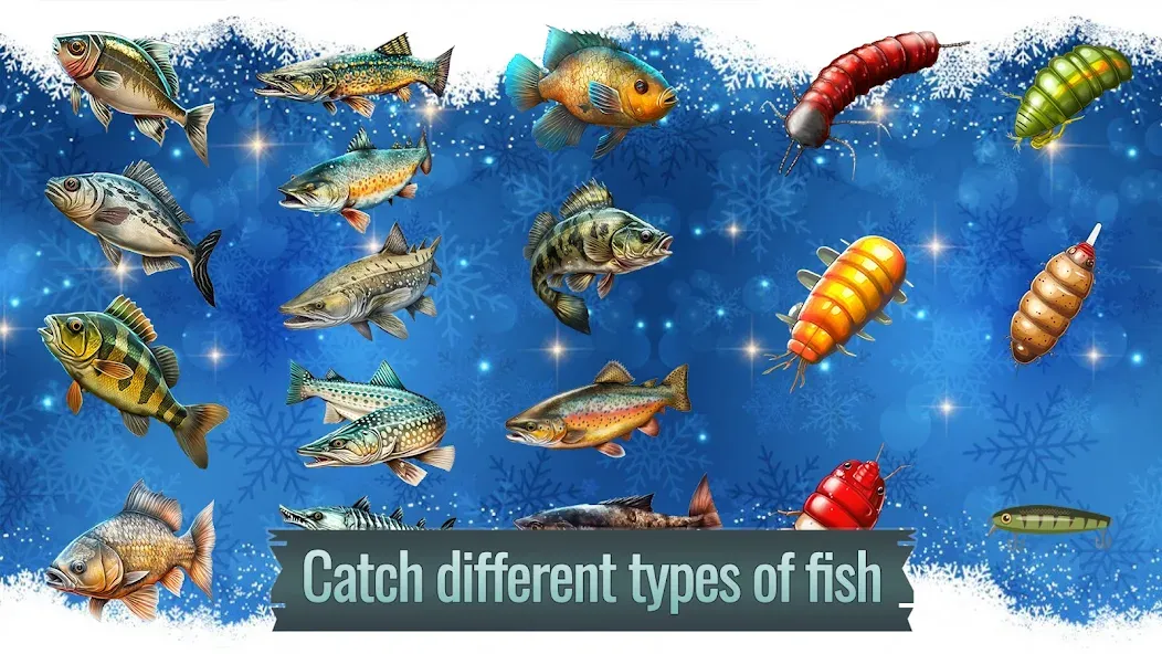 Ice fishing game. Catch bass. [МОД: Бесконечные деньги, Монеты и Мега MOD] Screenshot 3