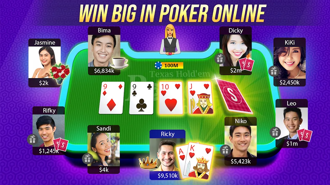 Texas Holdem Poker Online (Техасский Холдем Покер Онлайн) [МОД: Бесконечные деньги, Монеты и Мега MOD] Screenshot 1