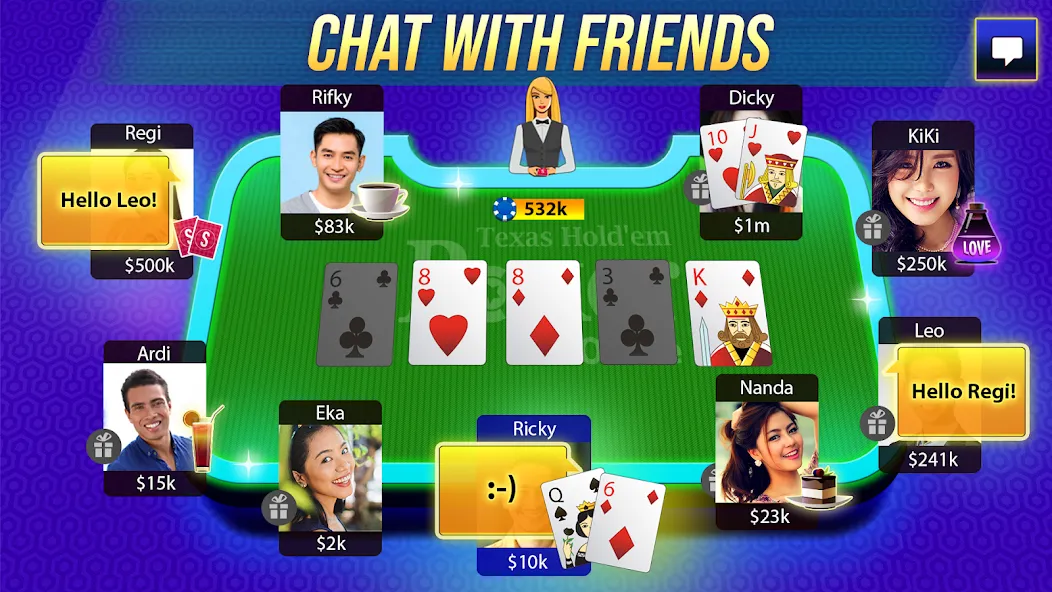 Texas Holdem Poker Online (Техасский Холдем Покер Онлайн) [МОД: Бесконечные деньги, Монеты и Мега MOD] Screenshot 3