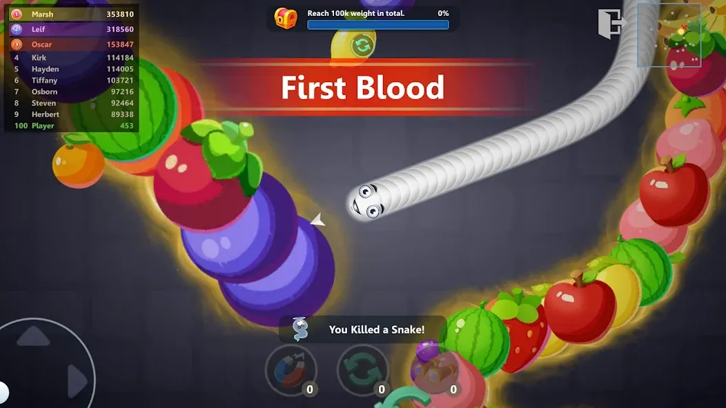 Snake War™ Hungry Worm.io Game (Снейк Вар) [МОД: Все открыто, Дополнительные деньги и Меню MOD] Screenshot 2