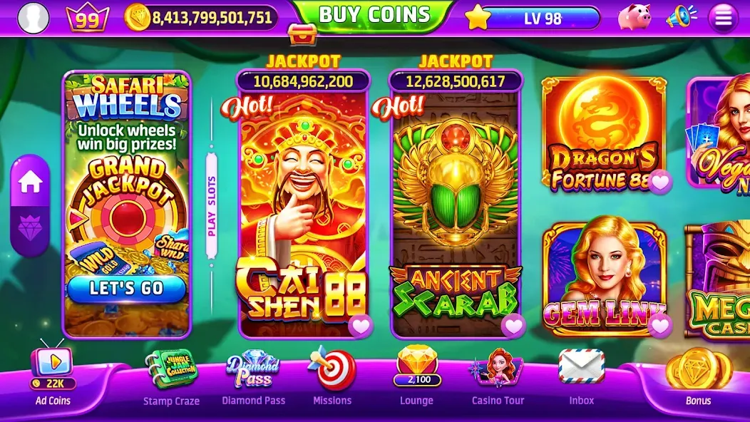 Golden Casino - Slots Games (Голден Казино) [МОД: Все открыто, Дополнительные деньги и Меню MOD] Screenshot 2