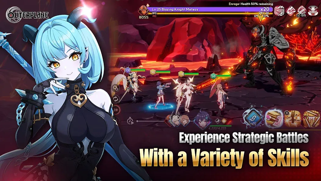 OUTERPLANE - Strategy Anime (АУТЕРПЛЕЙН) [МОД: Много монет, Открытые уровни и Мега MOD] Screenshot 1