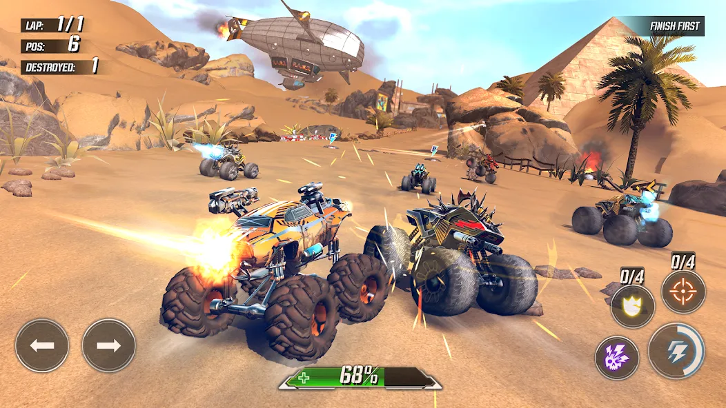 RACE: Rocket Arena Car Extreme (РЕЙС) [МОД: Меню, Бесконечные монеты и Открытые уровни] Screenshot 1