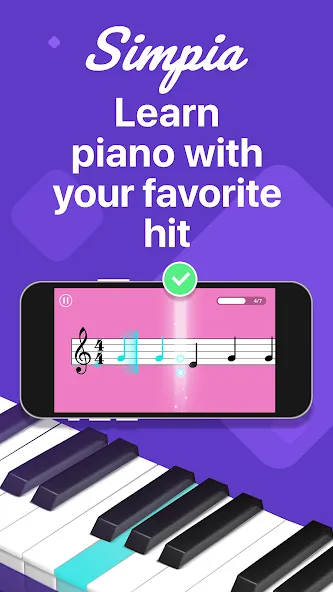 Simpia: Learn Piano Fast (Симпиа) [МОД: Деньги, Монеты и Меню MOD] Screenshot 1