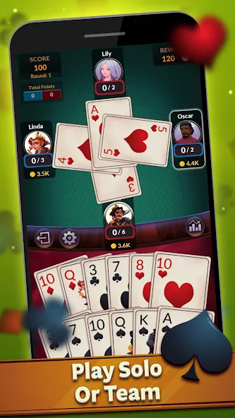 Spades - Offline Card Games (Спейдс) [МОД: Много денег, Монет и Все открыто] Screenshot 2