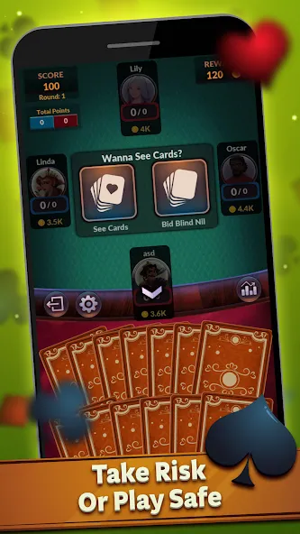 Spades - Offline Card Games (Спейдс) [МОД: Много денег, Монет и Все открыто] Screenshot 3