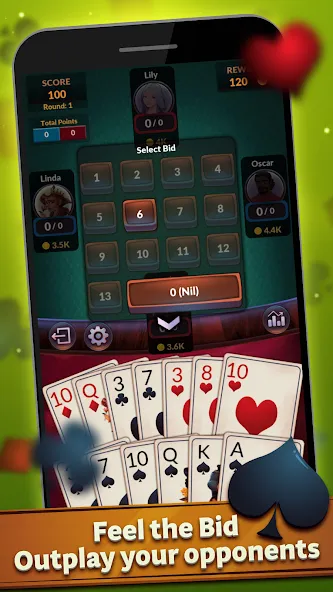 Spades - Offline Card Games (Спейдс) [МОД: Много денег, Монет и Все открыто] Screenshot 4