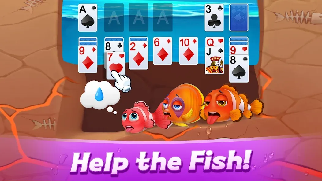 Solitaire 3D Fish [МОД: Все открыто, Дополнительные деньги и Меню MOD] Screenshot 1