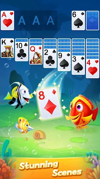 Solitaire 3D Fish [МОД: Все открыто, Дополнительные деньги и Меню MOD] Screenshot 4