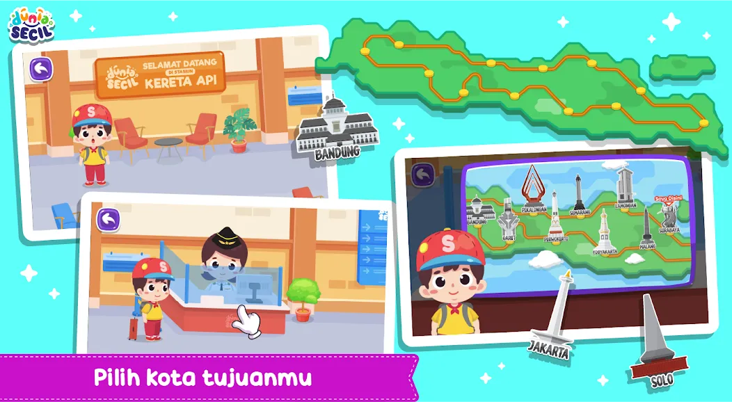 Kereta Api Dunia Secil (Керета Апи Дуниа Сесил) [МОД: Много монет, Открытые уровни и Мега MOD] Screenshot 1