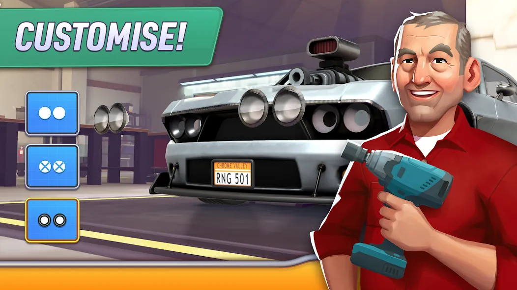 Chrome Valley Customs (Хромовая долина кастомс) [МОД: Много монет, Открытые уровни и Мега MOD] Screenshot 4
