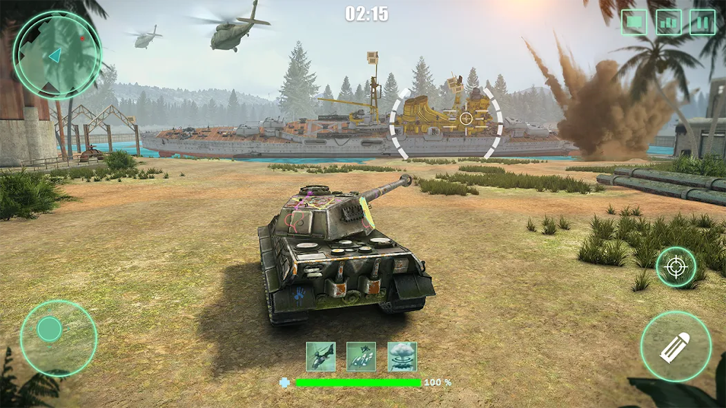 World Tanks War: Offline Games (Танковые военные машины Блиц) [МОД: Много денег, Монет и Все открыто] Screenshot 1