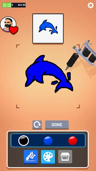 Ink Inc. - Tattoo Drawing [МОД: Деньги, Монеты и Меню MOD] Screenshot 2