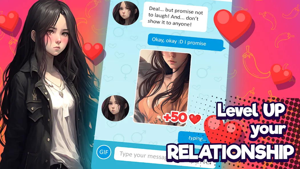 Anime Girlfriend - AI Chat (Аниме Грлфренд) [МОД: Меню, Бесконечные монеты и Открытые уровни] Screenshot 2