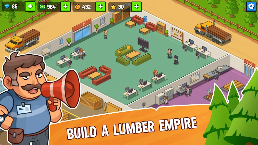 Lumber Inc Tycoon (Ламбер инк тайкун) [МОД: Много денег, Монет и Все открыто] Screenshot 1