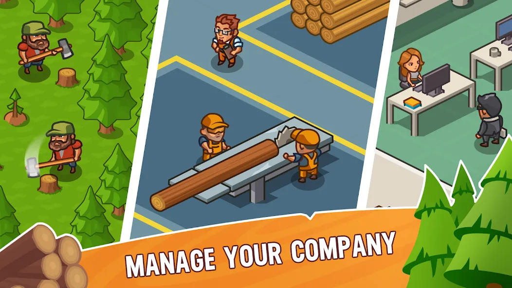 Lumber Inc Tycoon (Ламбер инк тайкун) [МОД: Много денег, Монет и Все открыто] Screenshot 2