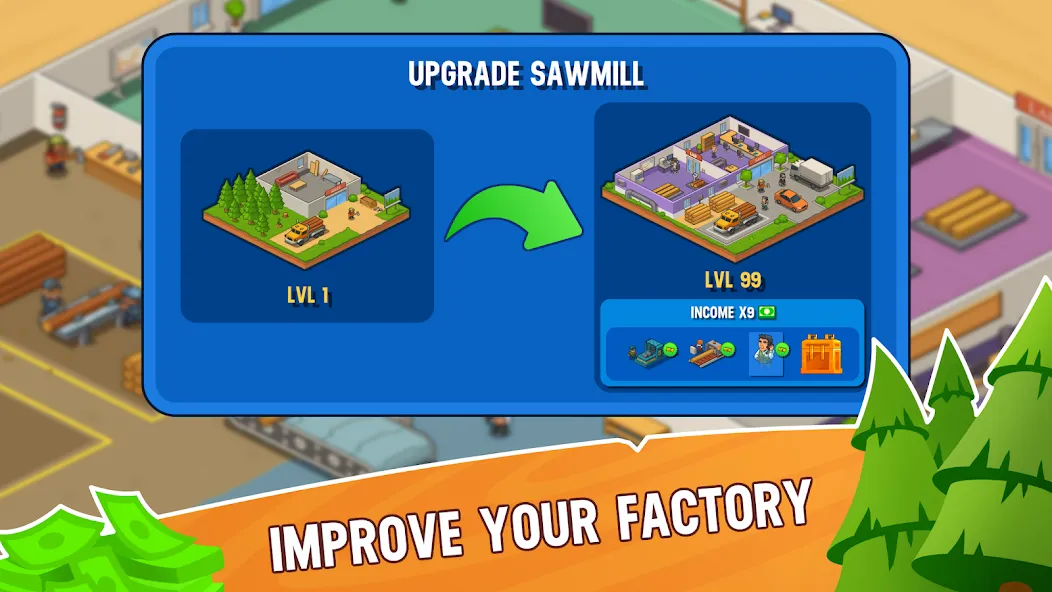 Lumber Inc Tycoon (Ламбер инк тайкун) [МОД: Много денег, Монет и Все открыто] Screenshot 4