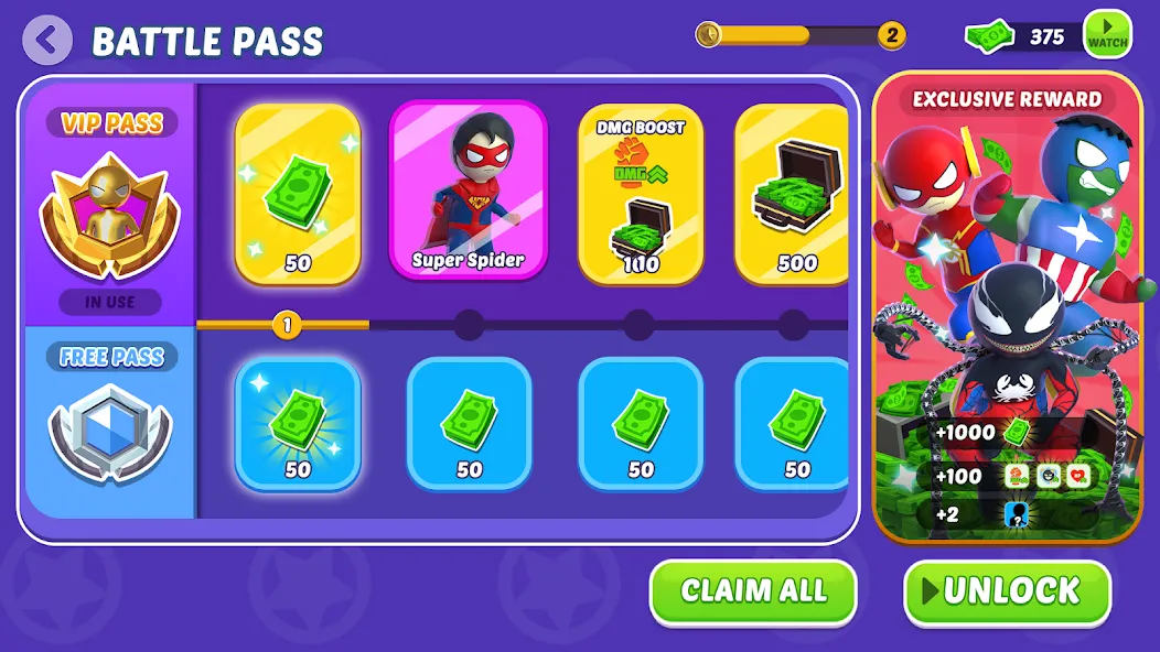 Stick Hero: Comic Superhero (Стик Хиро) [МОД: Много монет, Открытые уровни и Мега MOD] Screenshot 4