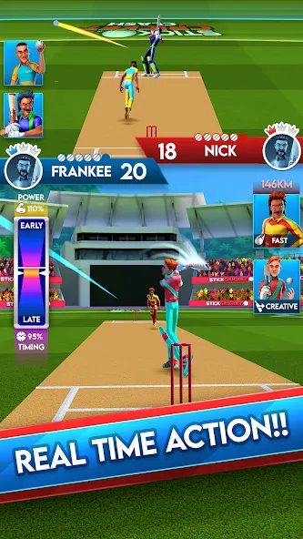 Stick Cricket Clash (тик Крикет Клаш) [МОД: Меню, Бесконечные монеты и Открытые уровни] Screenshot 1