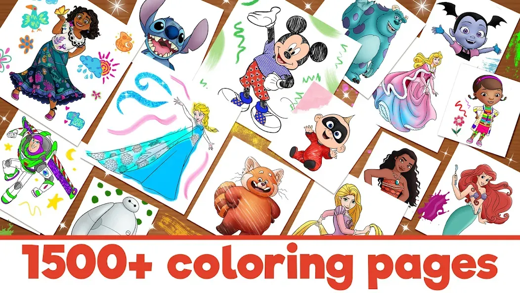 Disney Coloring World (Дисней) [МОД: Бесконечные деньги, Монеты и Мега MOD] Screenshot 1