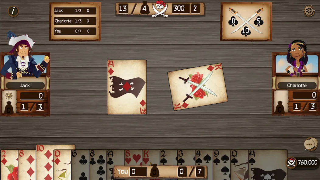 Spades Cutthroat Pirates (Спейдс Каттхроат Пирейтс) [МОД: Деньги, Монеты и Меню MOD] Screenshot 3