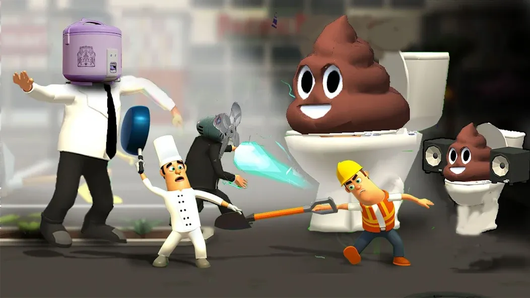 War Job: Toilet Battle (Вор Джоб) [МОД: Бесконечные деньги, Монеты и Мега MOD] Screenshot 1
