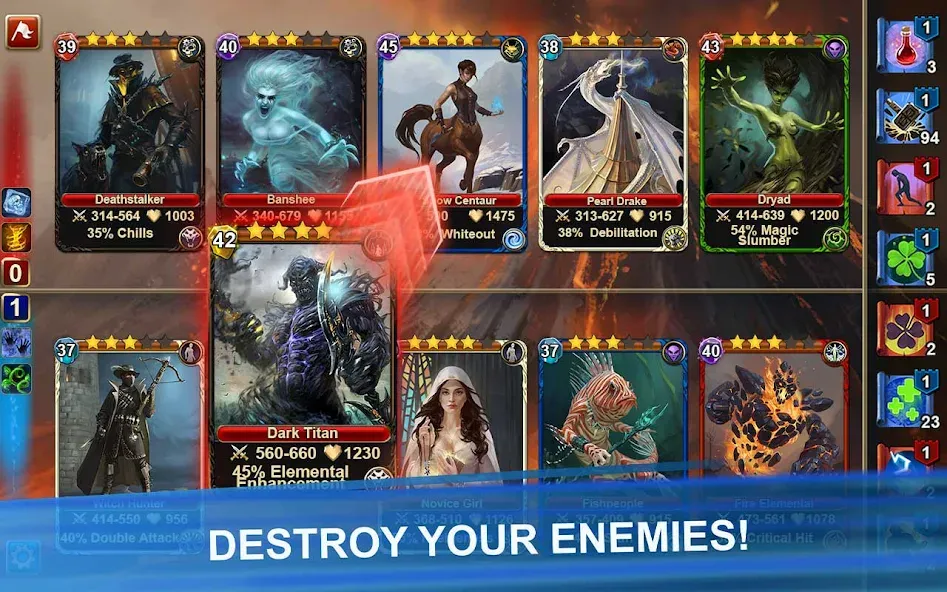 Blood of Titans: Card Battle [МОД: Много денег, Монет и Все открыто] Screenshot 1