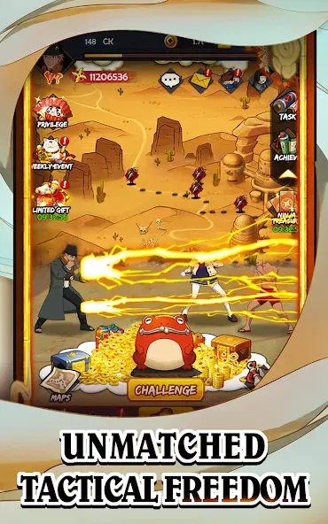 Ultimate Ninja AFK (Ултимейт Ниндзя АФК) [МОД: Бесконечные деньги, Монеты и Мега MOD] Screenshot 1