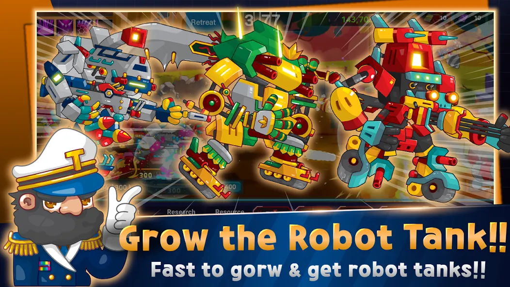 Mini Robot Tank : idle (Мини Робот Танк) [МОД: Меню, Бесконечные монеты и Открытые уровни] Screenshot 3