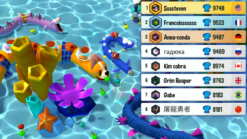 Snake Rivals - Fun Snake Game (Снейк Ривалс) [МОД: Все открыто, Дополнительные деньги и Меню MOD] Screenshot 4