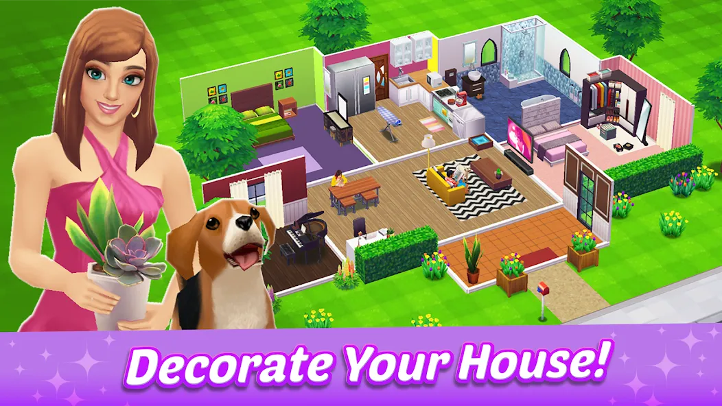 Home Street - Dream House Sim [МОД: Деньги, Монеты и Меню MOD] Screenshot 1