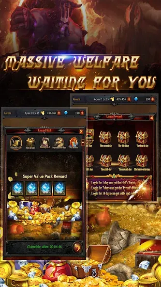 Dark God of War：Idle AFK RPG [МОД: Меню, Бесконечные монеты и Открытые уровни] Screenshot 5