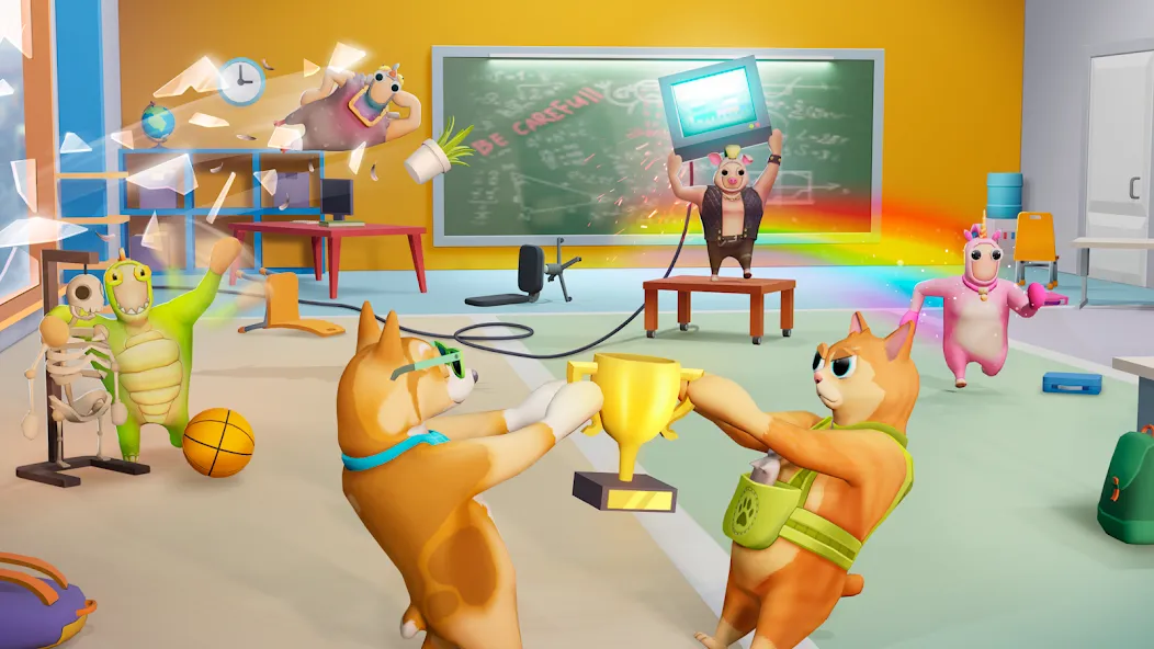 Gang Battle Party: Animals 3D [МОД: Меню, Бесконечные монеты и Открытые уровни] Screenshot 1