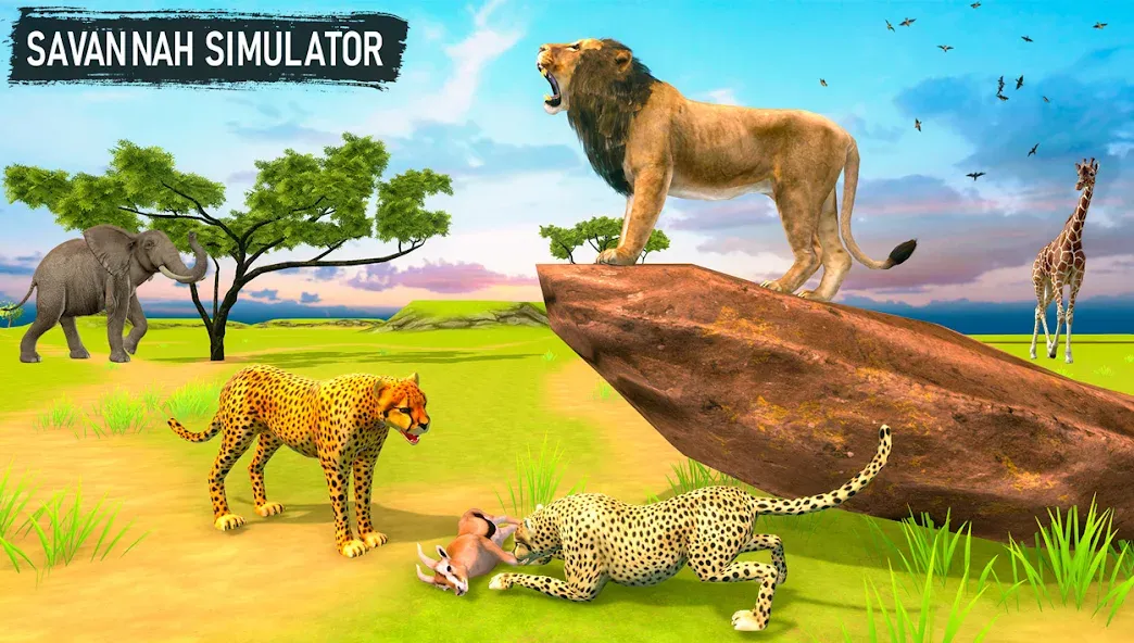 Savanna Safari: Land of Beasts (Саванна игра выживания животных) [МОД: Деньги, Монеты и Меню MOD] Screenshot 1
