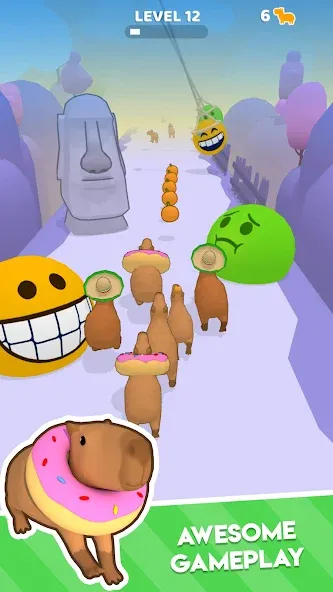 Capybara Rush (Капибара Раш) [МОД: Бесконечные деньги, Монеты и Мега MOD] Screenshot 2
