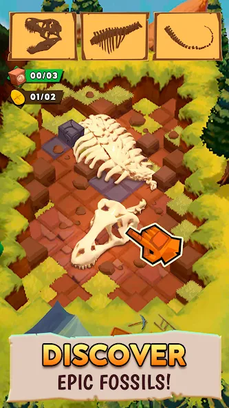 Dino Quest 2: Dinosaur Fossil (Дино Квест 2) [МОД: Все открыто, Дополнительные деньги и Меню MOD] Screenshot 1