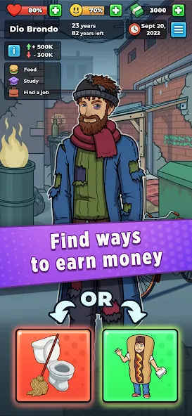 Hobo Life: Business Simulator [МОД: Меню, Бесконечные монеты и Открытые уровни] Screenshot 3
