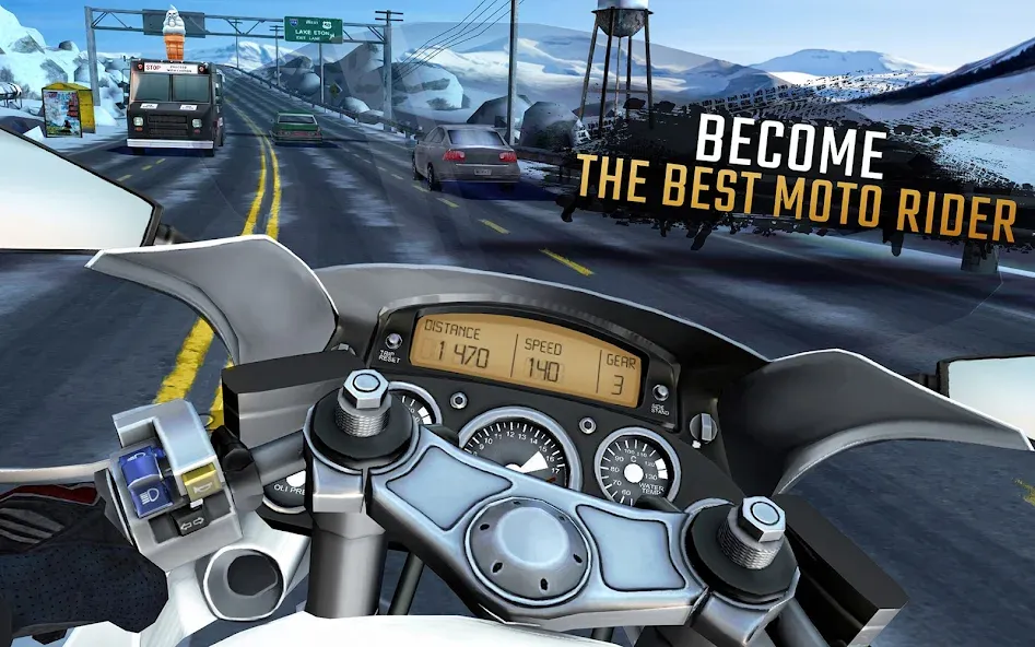 Moto Rider GO: Highway Traffic (Мото Райдер ГО) [МОД: Меню, Бесконечные монеты и Открытые уровни] Screenshot 5
